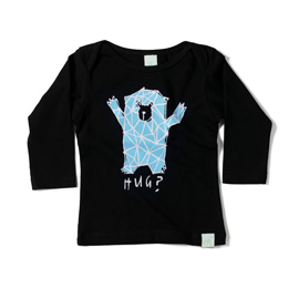 Minti Baby Envelope Tee Bear Hug Black